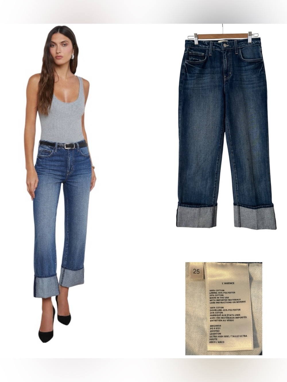 L’AGENCE Leighton Ultra High Rise Cuff Stovepipe Jean